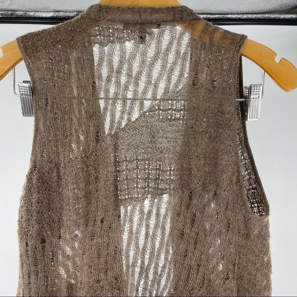 EILEEN FISHER Delicate Baby Alpaca Draped Vest in Brown - Picture 7 of 9